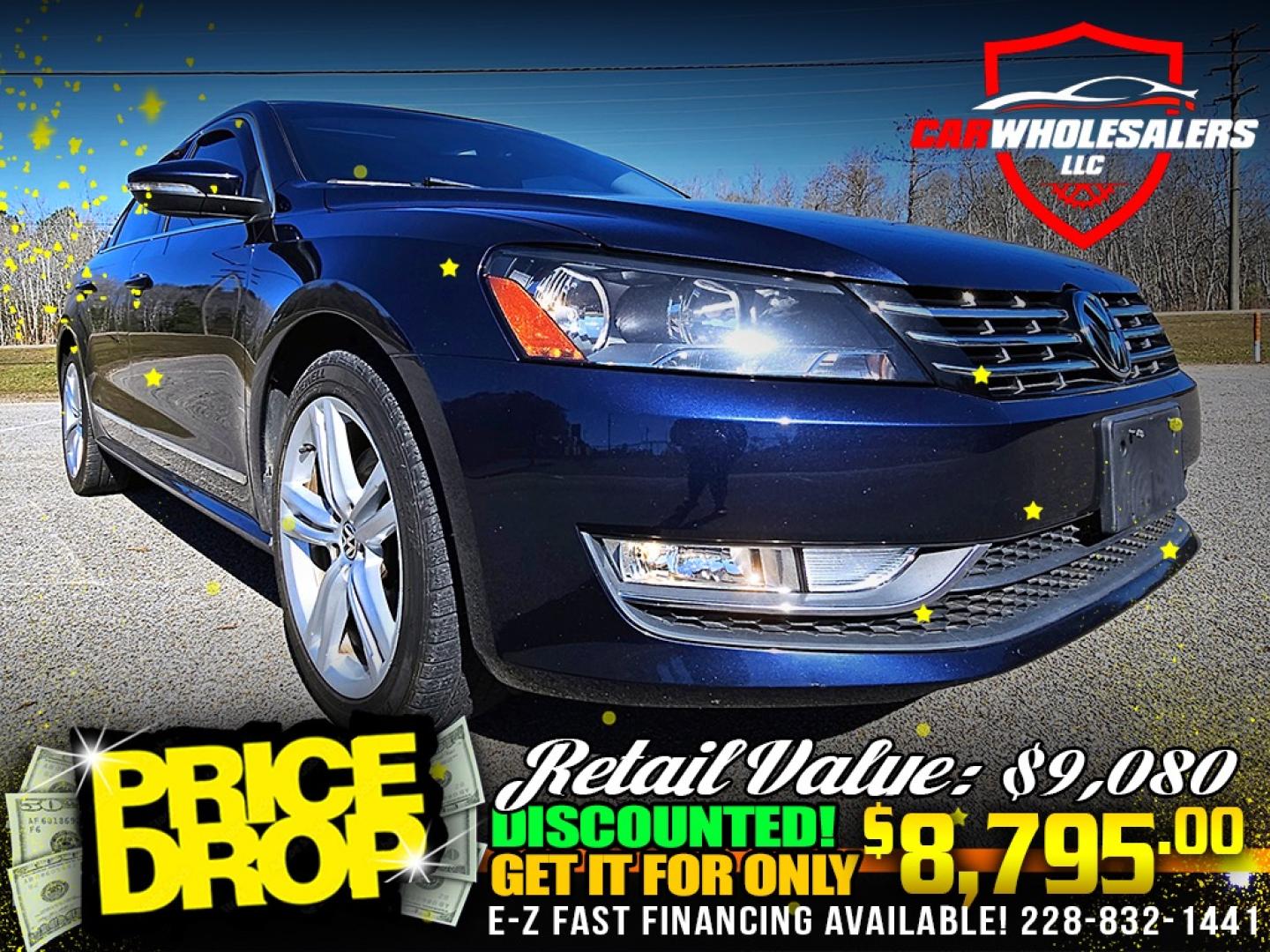 2012 Navy Blue Volkswagen Passat 2.0L TDI SE AT (1VWCN7A37CC) with an 2.0L L4 DIESEL engine, 6-Speed Automatic transmission, located at 18001 Kellogg Rd, Saucier, MS, 39574, (228) 832-1441, 39.421459, -76.641457 - Photo#1